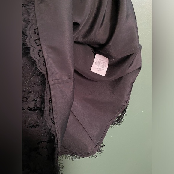 Joie- cocktail dress mini sleeveless lace v-neck black caviar party women M - Picture 12 of 15